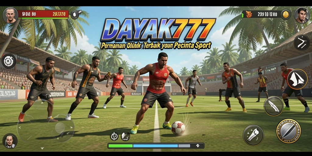 Screenshot gameplay utama DAYAK777 yang menampilkan aksi seru olahraga.