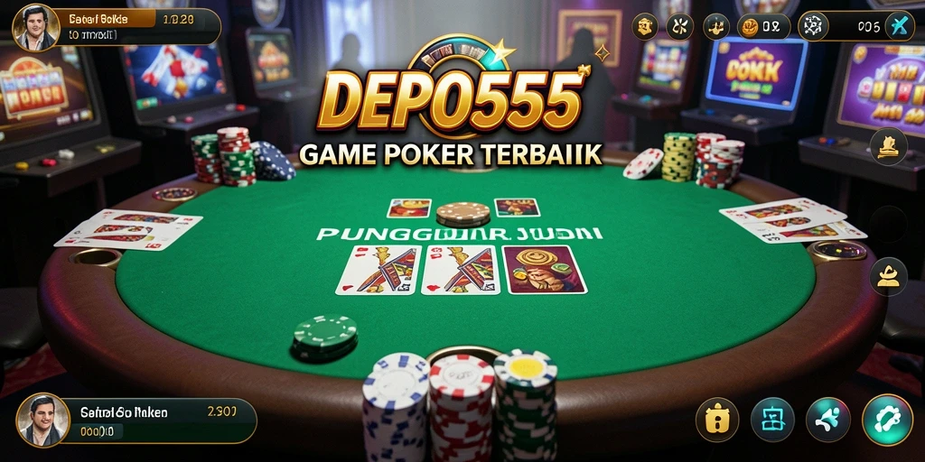 Tampilan menarik dari gameplay DEPO555 yang menyuguhkan poker seru.