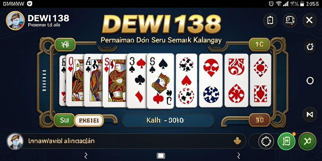 Tampilan gameplay DEWI138 dengan suasana permainan Domino yang seru.