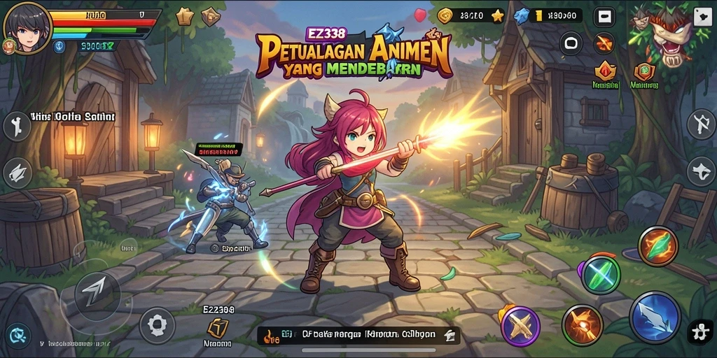 Menampilkan aksi seru dalam dunia Anime yang penuh warna.