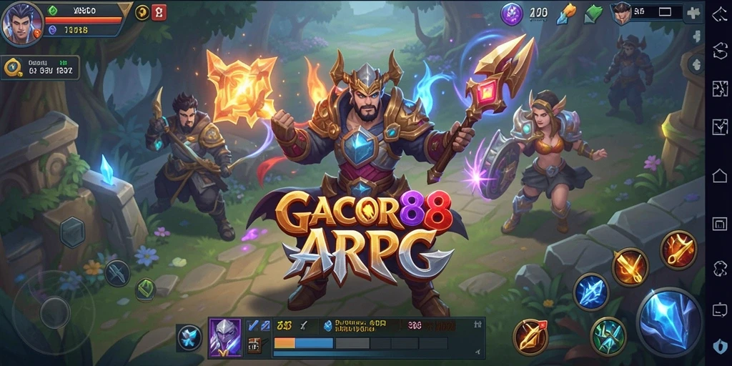 Tampilan menakjubkan dari gameplay GACOR88 saat bertarung melawan monster.