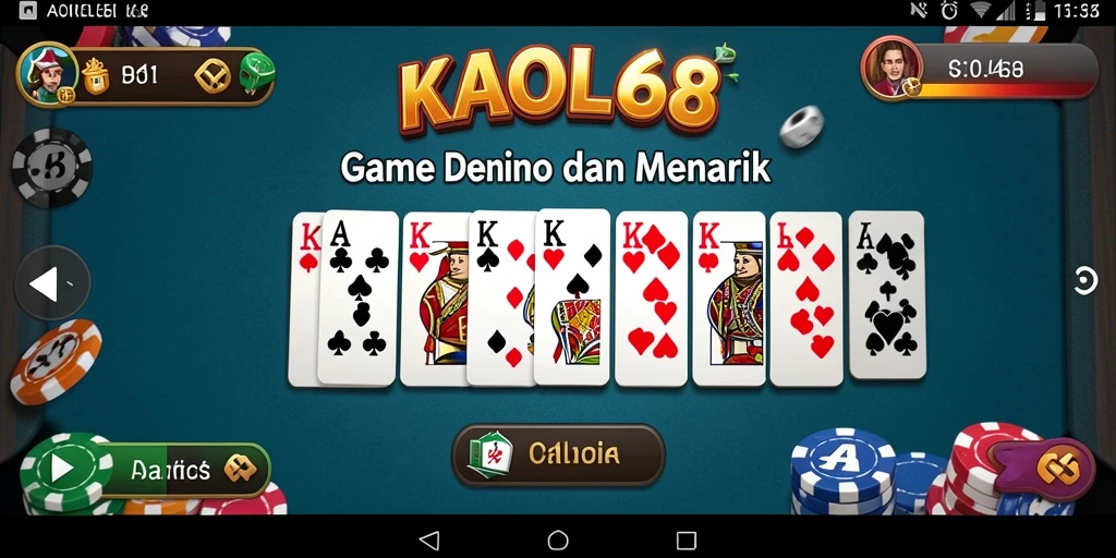 Screenshot KAOL68 menunjukkan suasana seru permainan Domino.
