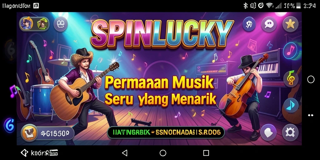 Tampilan gameplay menarik dalam permainan musik SPINLUCKY.