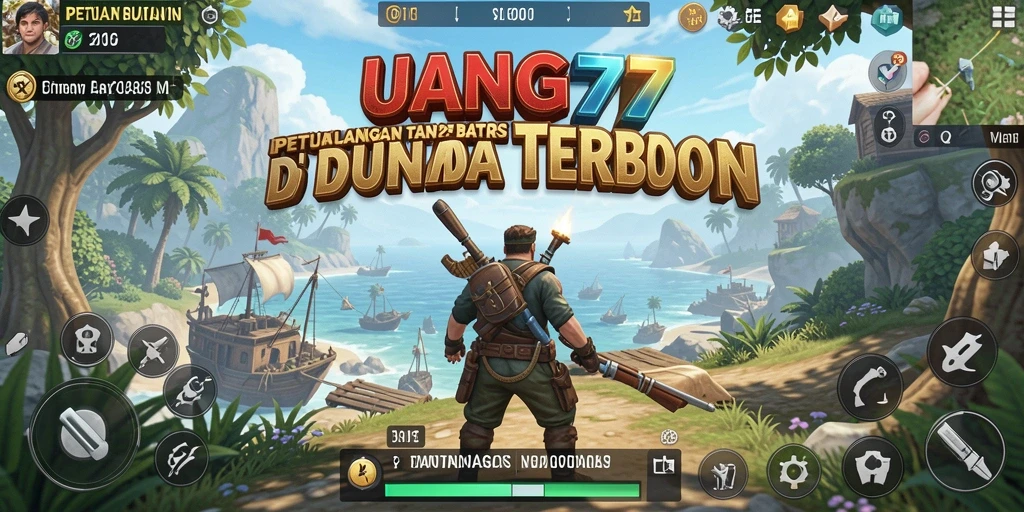 Tampilan gameplay UANG77 yang menggembirakan dengan pemandangan indah.